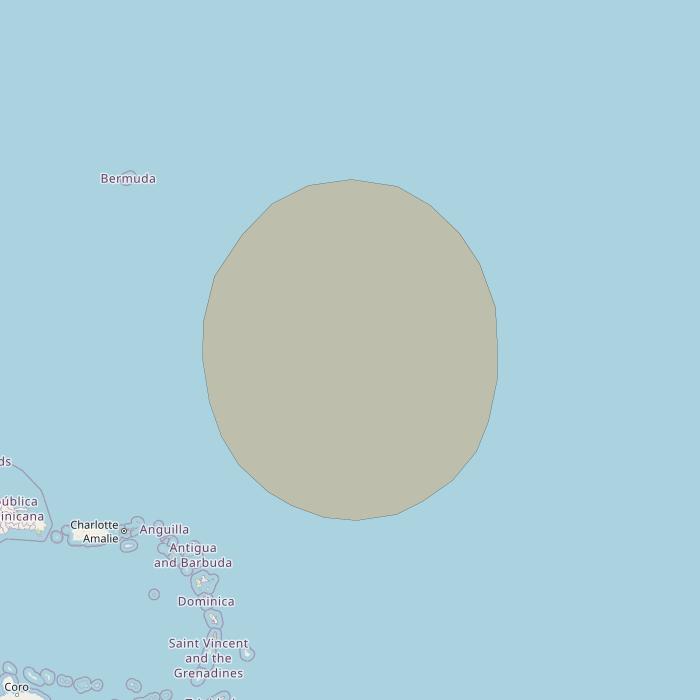 Inmarsat GX2 at 55° W downlink Ka-band S46DL Spot beam coverage map