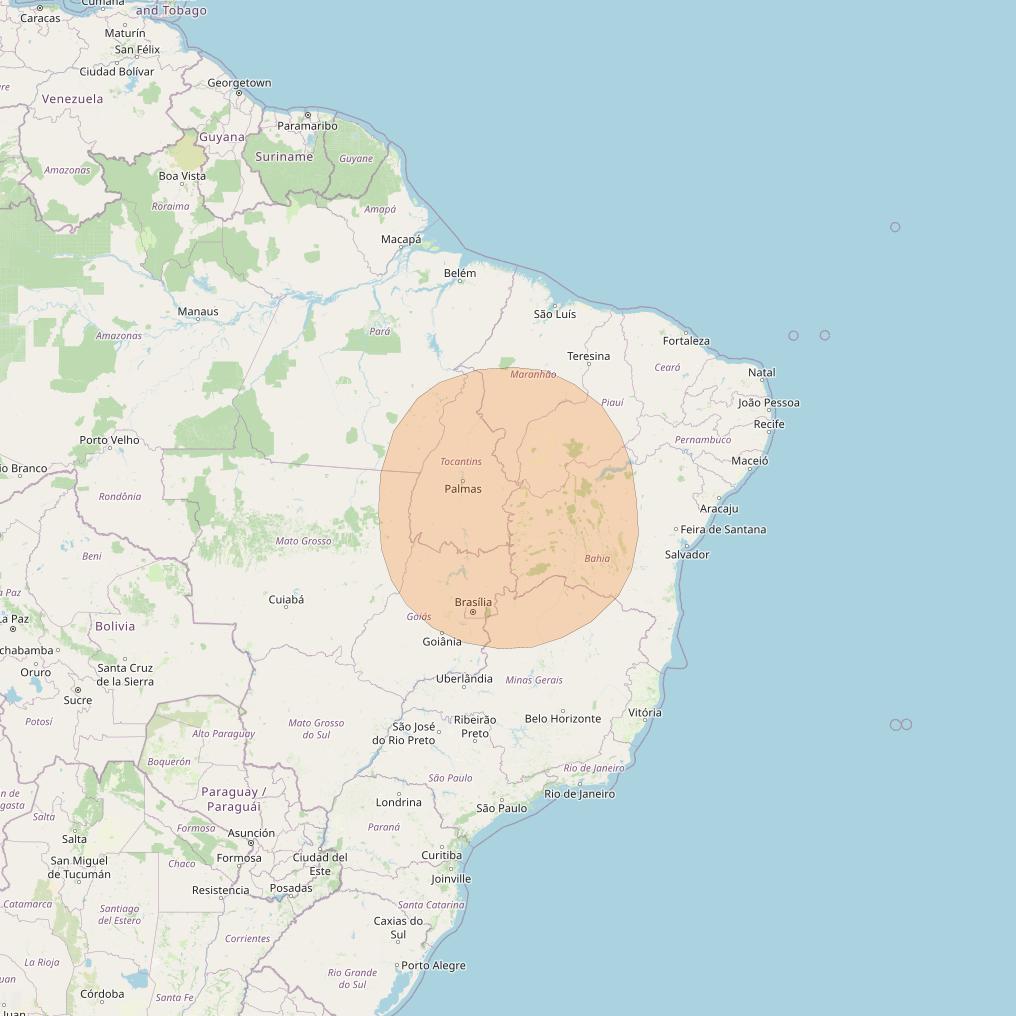 Inmarsat GX2 at 55° W downlink Ka-band S52DL Spot beam coverage map