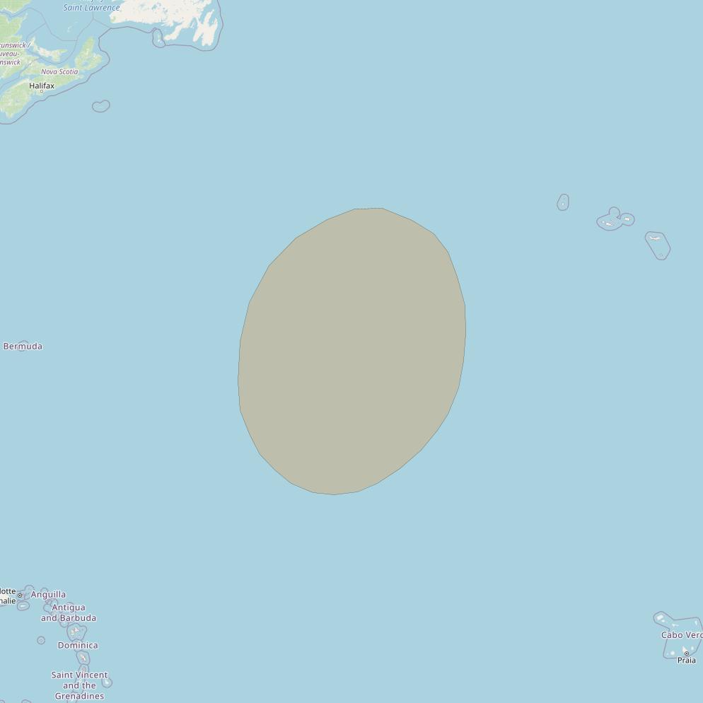 Inmarsat GX2 at 55° W downlink Ka-band S56DL Spot beam coverage map