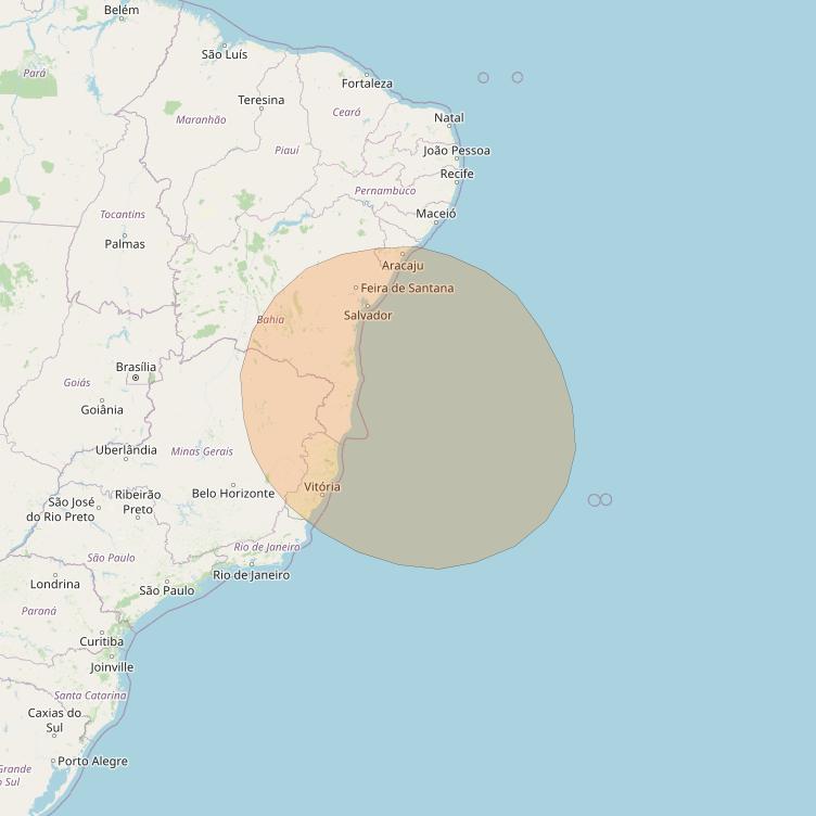 Inmarsat GX2 at 55° W downlink Ka-band S61DL Spot beam coverage map