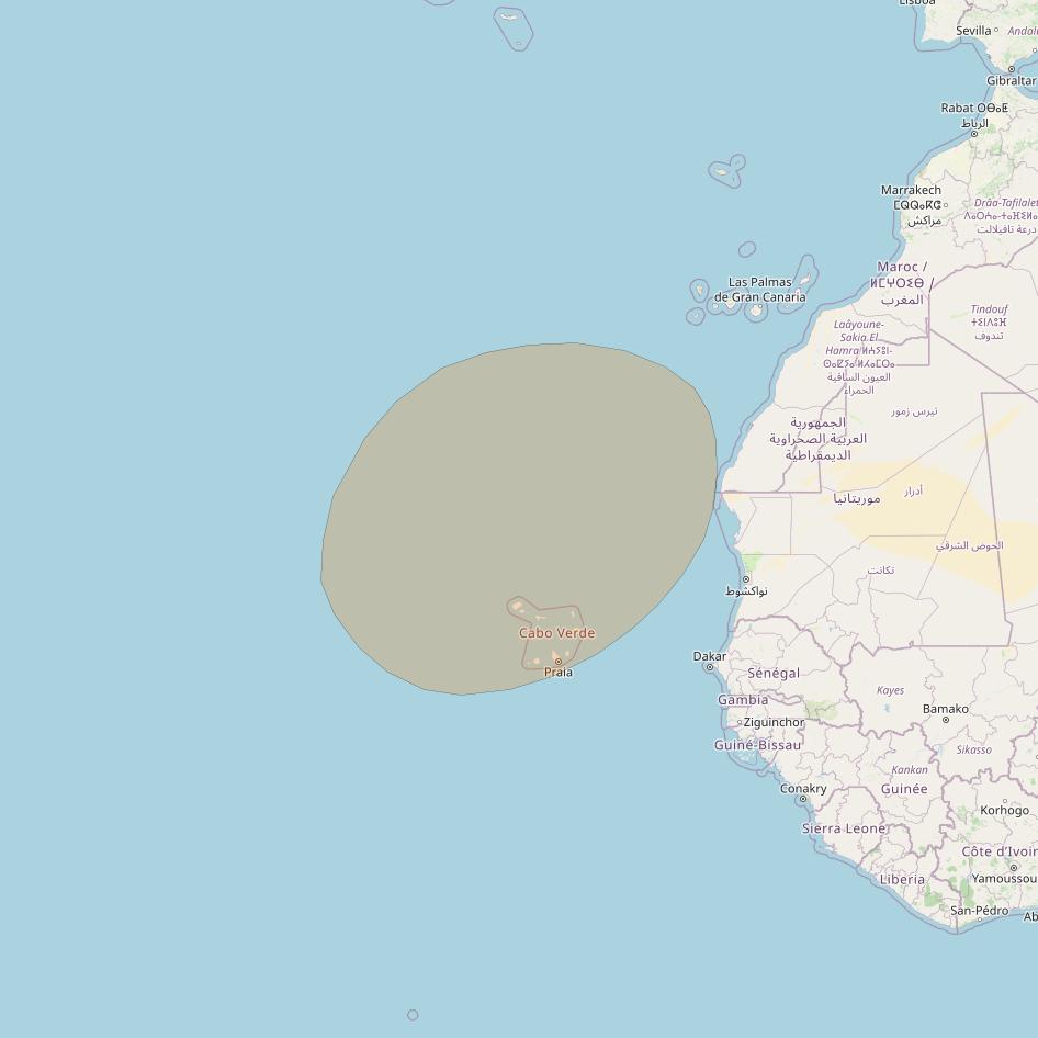 Inmarsat GX2 at 55° W downlink Ka-band S73DL Spot beam coverage map