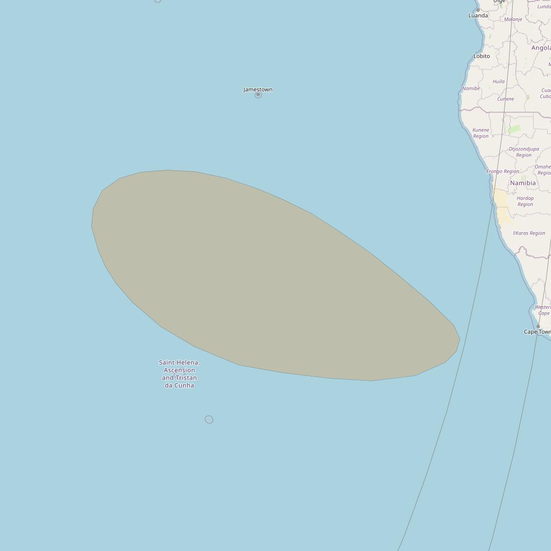 Inmarsat GX2 at 55° W downlink Ka-band S76DL Spot beam coverage map