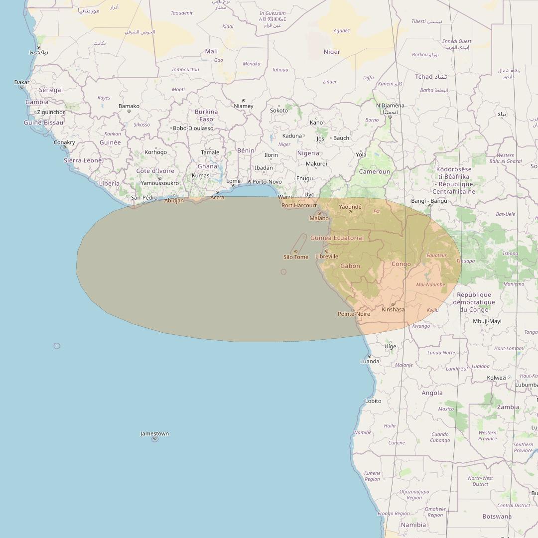 Inmarsat GX2 at 55° W downlink Ka-band S85DL Spot beam coverage map