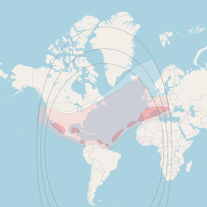 Intelsat 34 at 55° W downlink Ku-band North Atlantic (NATKV) beam coverage map