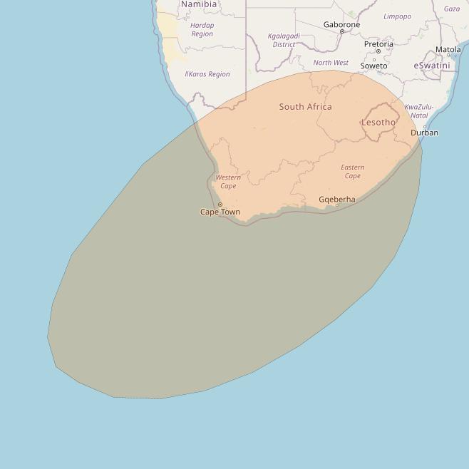 Inmarsat GX4 at 56° E downlink Ka-band S12DL Spot beam coverage map