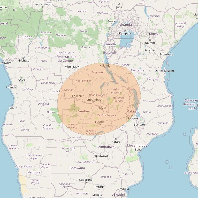 Inmarsat GX4 at 56° E downlink Ka-band S14DL Spot beam coverage map