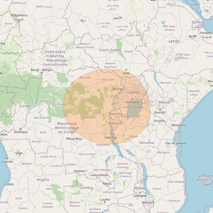 Inmarsat GX4 at 56° E downlink Ka-band S15DL Spot beam coverage map