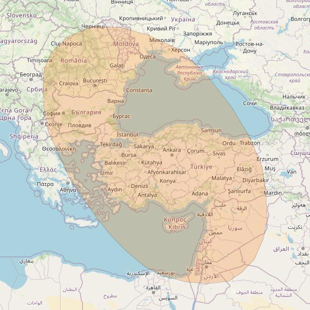 Inmarsat GX4 at 56° E downlink Ka-band S27DL Spot beam coverage map