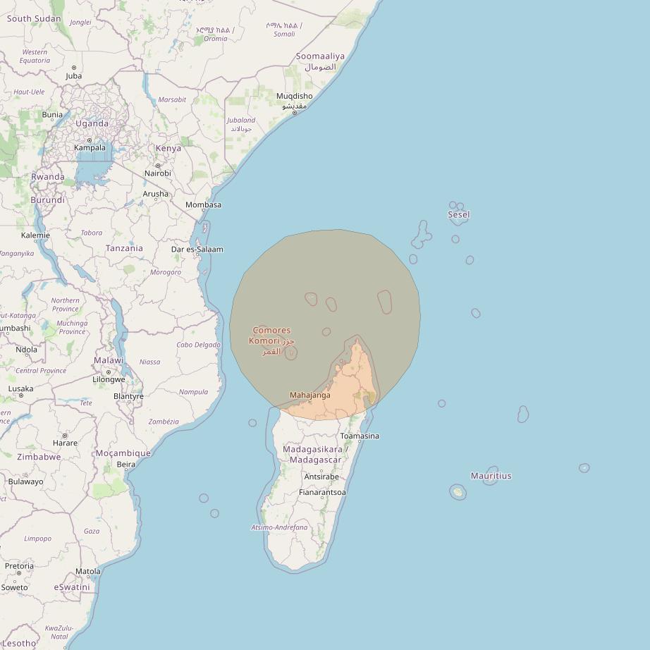 Inmarsat GX4 at 56° E downlink Ka-band S32DL Spot beam coverage map