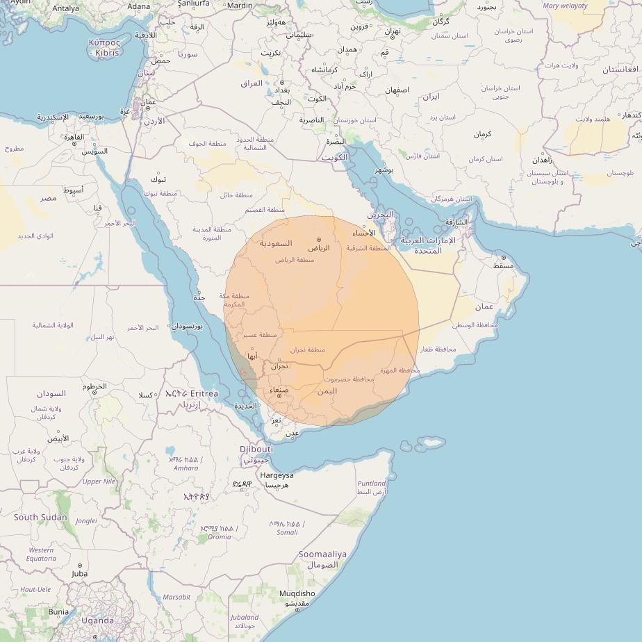 Inmarsat GX4 at 56° E downlink Ka-band S35DL Spot beam coverage map