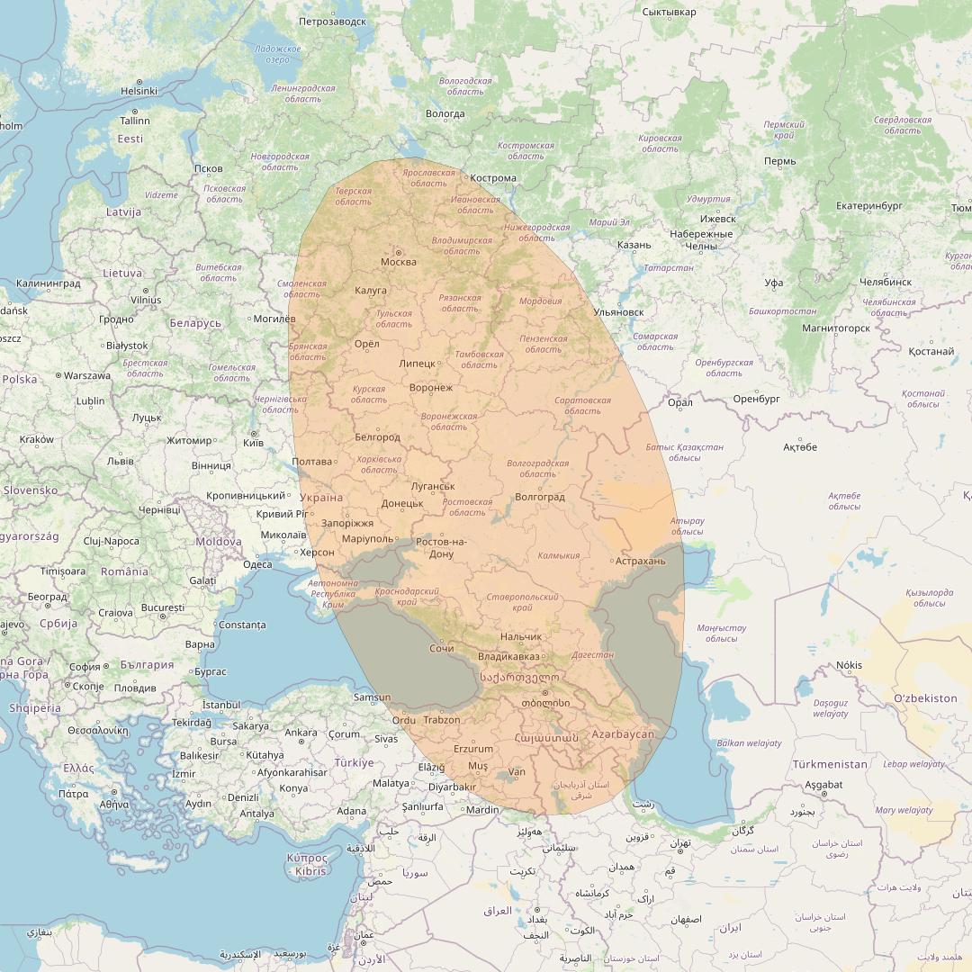 Inmarsat GX4 at 56° E downlink Ka-band S37DL Spot beam coverage map