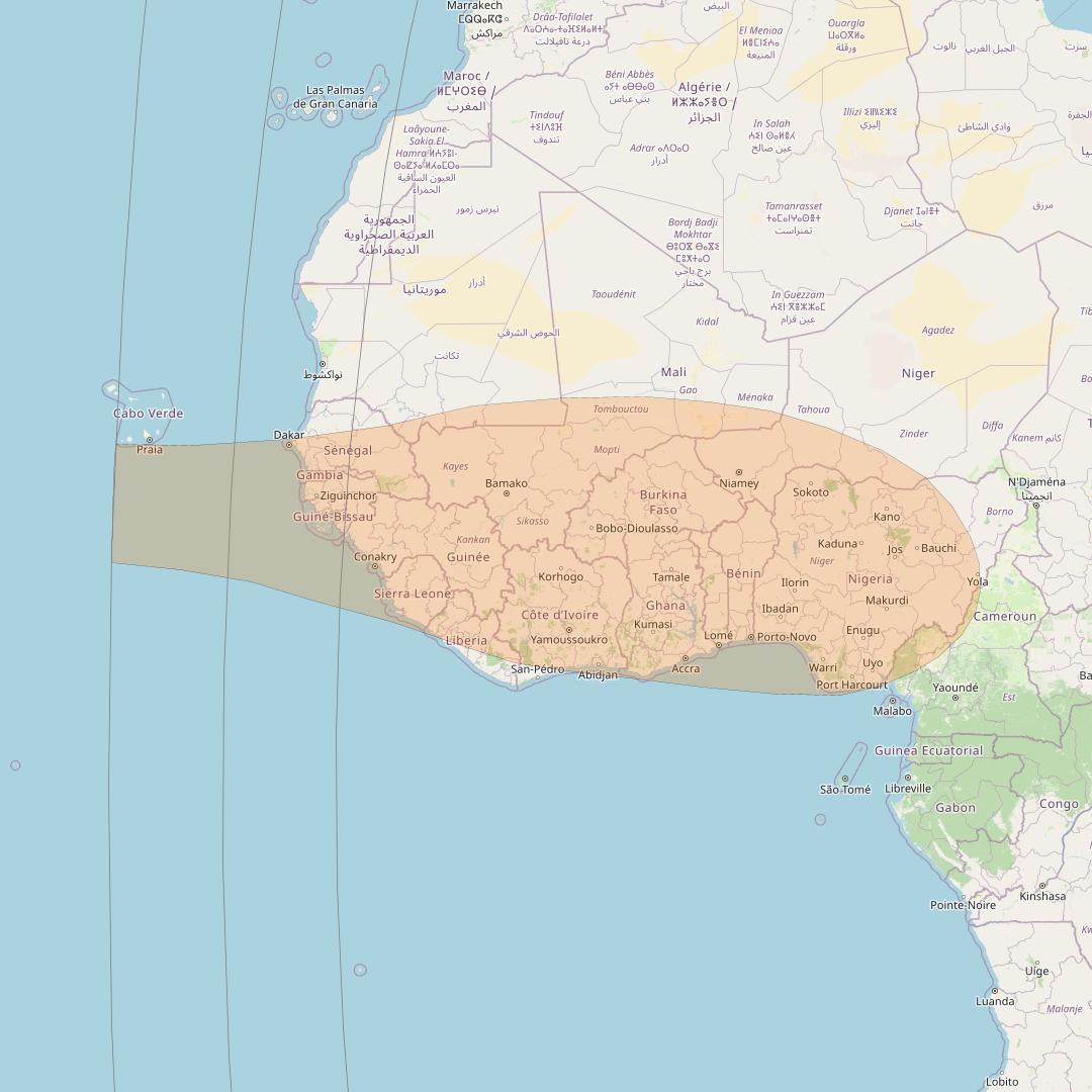 Inmarsat GX4 at 56° E downlink Ka-band S3DL Spot beam coverage map