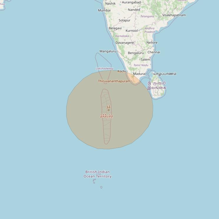 Inmarsat GX4 at 56° E downlink Ka-band S63DL Spot beam coverage map