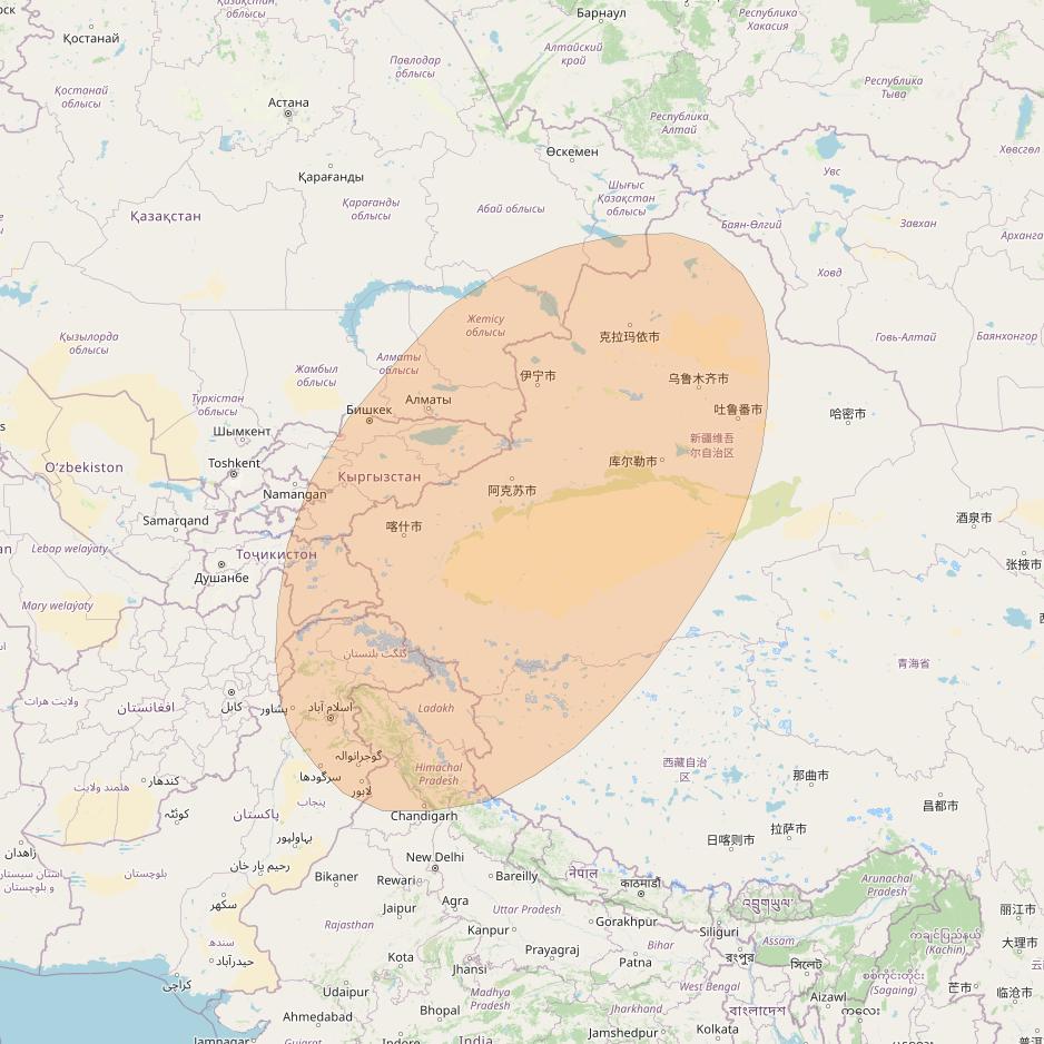 Inmarsat GX4 at 56° E downlink Ka-band S66DL Spot beam coverage map