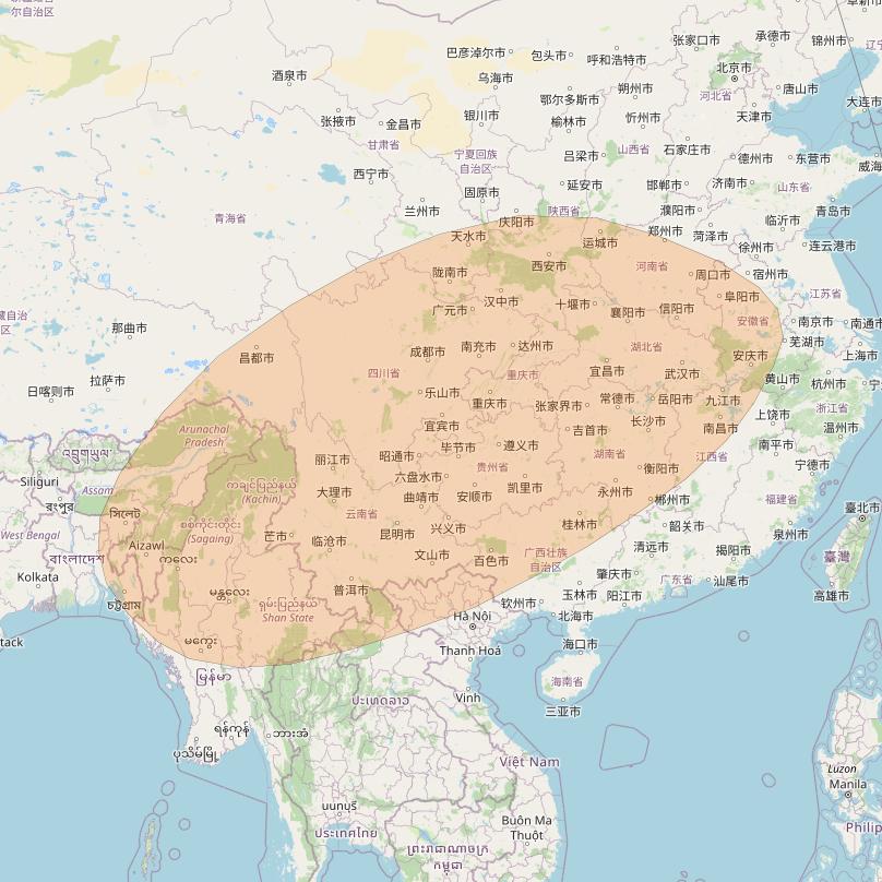 Inmarsat GX4 at 56° E downlink Ka-band S81DL Spot beam coverage map