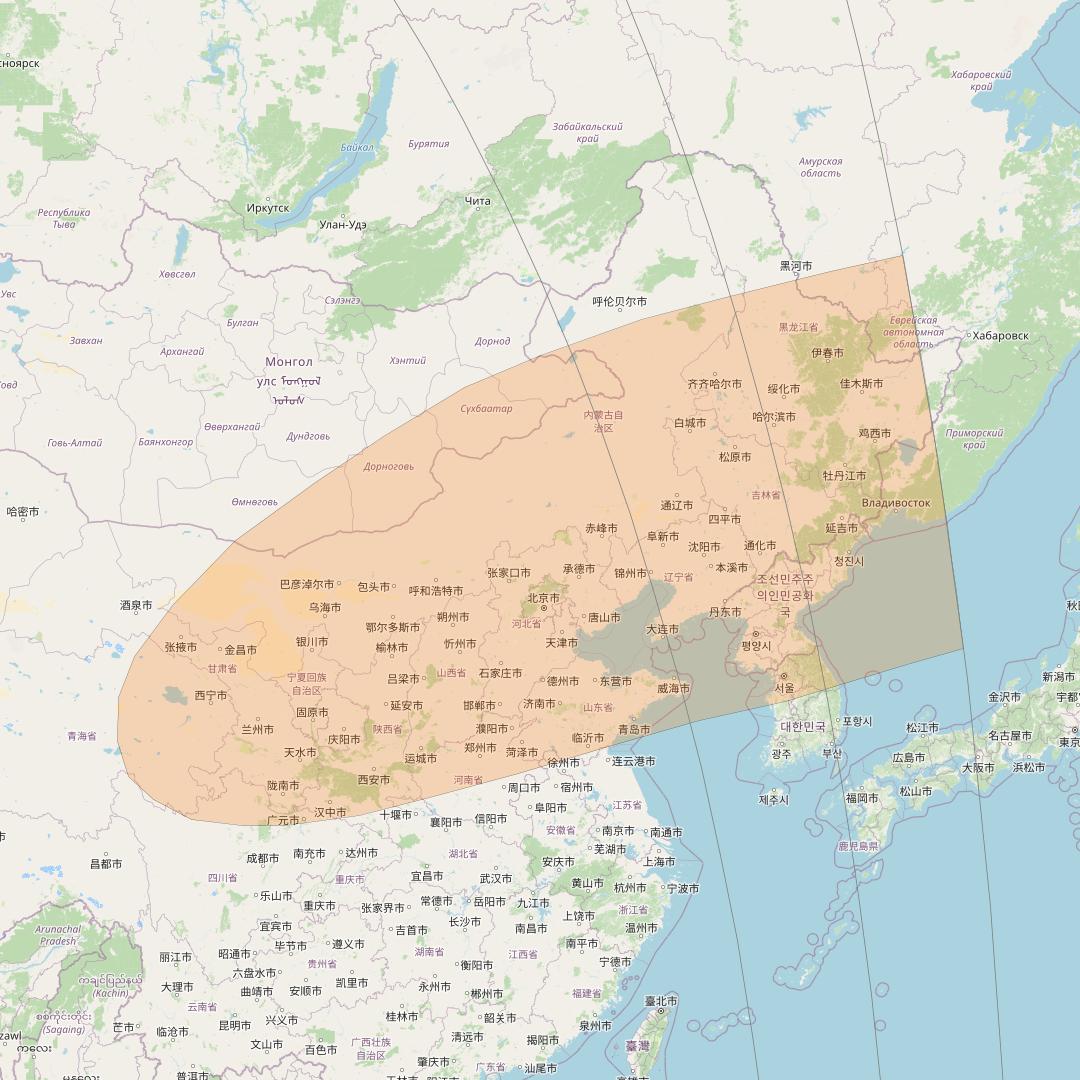 Inmarsat GX4 at 56° E downlink Ka-band S82DL Spot beam coverage map