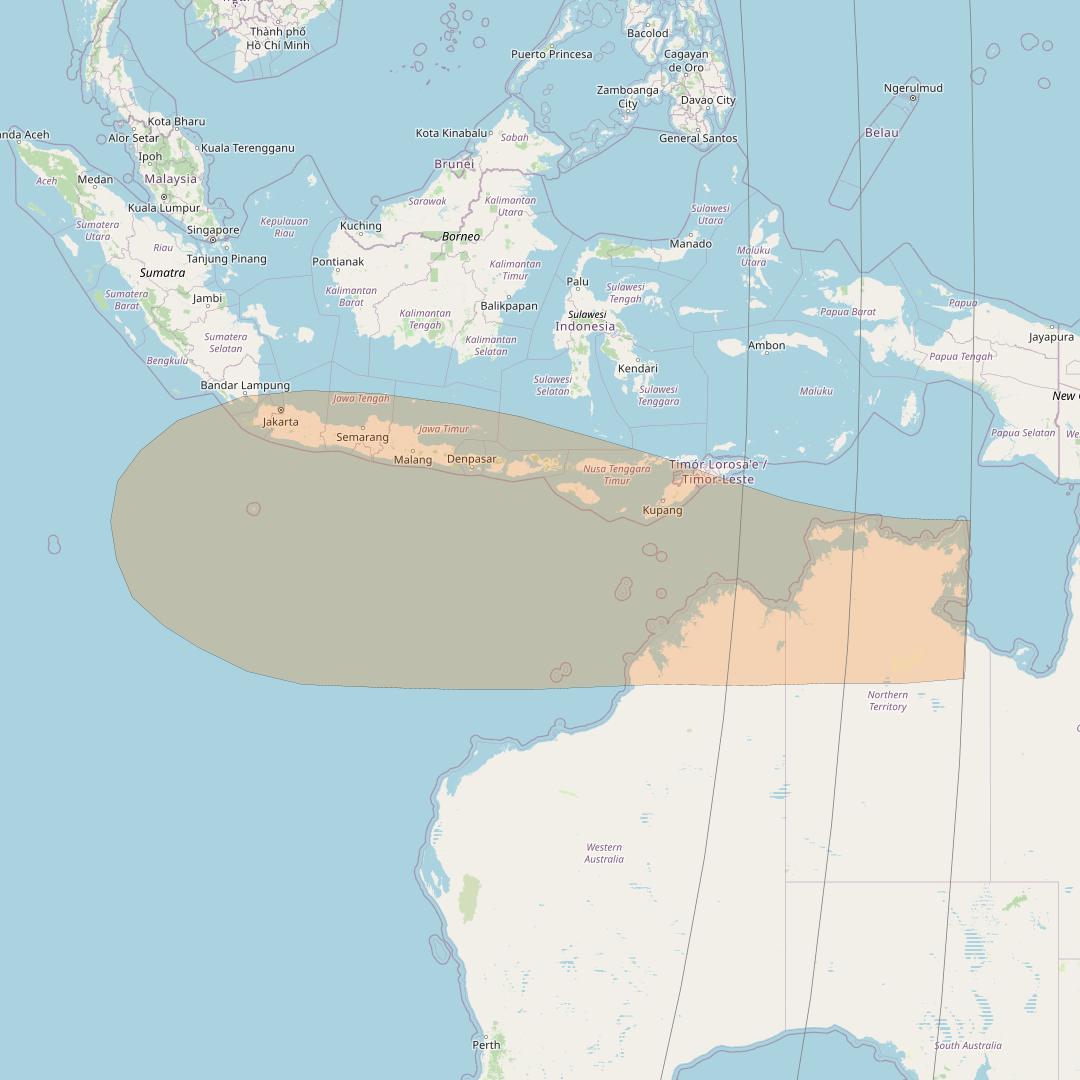 Inmarsat GX4 at 56° E downlink Ka-band S84DL Spot beam coverage map