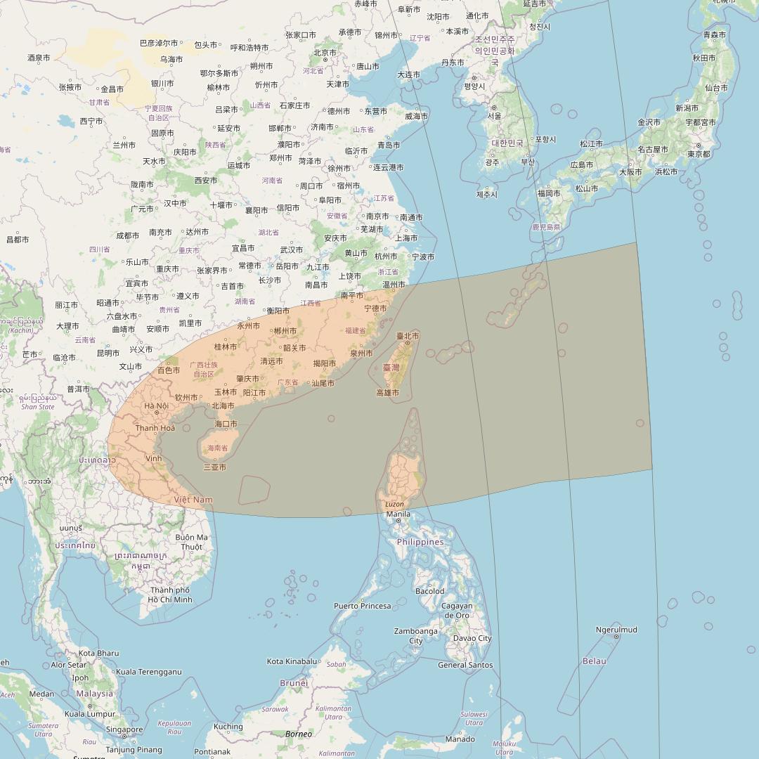 Inmarsat GX4 at 56° E downlink Ka-band S87DL Spot beam coverage map