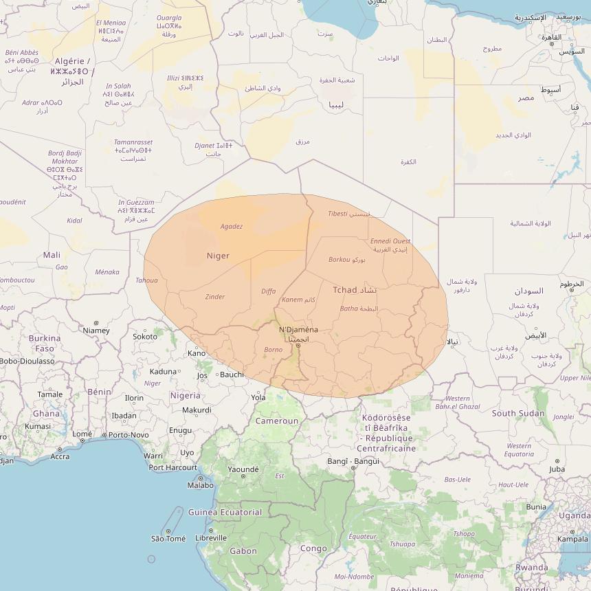 Inmarsat GX4 at 56° E downlink Ka-band S9DL Spot beam coverage map