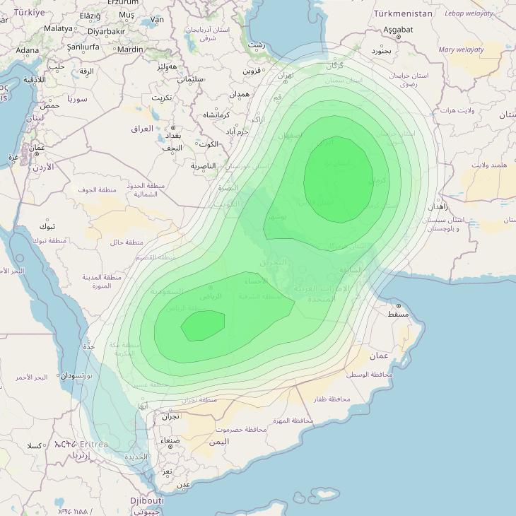 ABS-4 at 61° E downlink S-band East beam coverage map