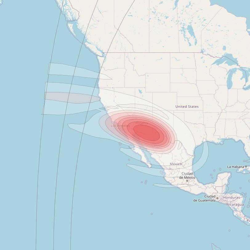 Echostar 16 at 61° W downlink Ku-band Spot SP47 beam coverage map