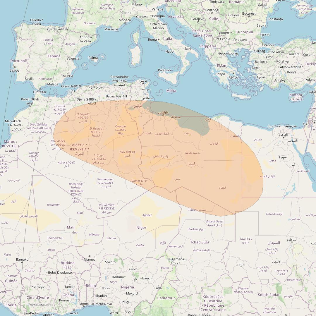 Inmarsat GX1 at 63° E downlink Ka-band S10DL Spot beam coverage map