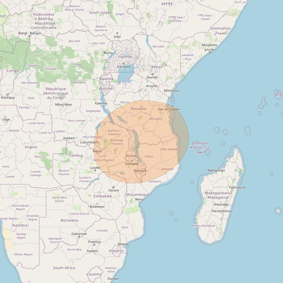 Inmarsat GX1 at 63° E downlink Ka-band S14DL Spot beam coverage map