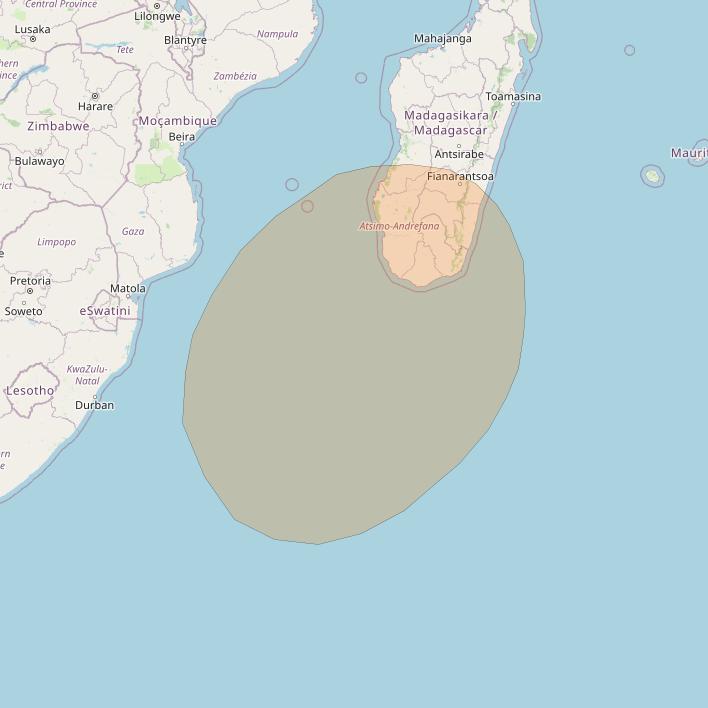 Inmarsat GX1 at 63° E downlink Ka-band S21DL Spot beam coverage map