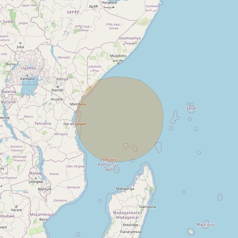 Inmarsat GX1 at 63° E downlink Ka-band S23DL Spot beam coverage map