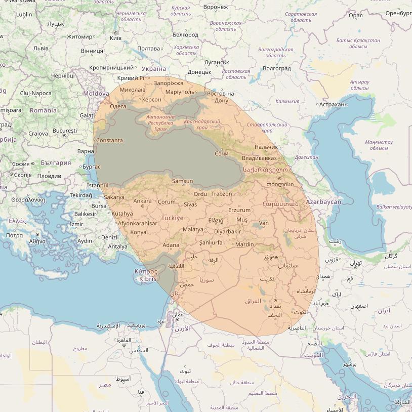 Inmarsat GX1 at 63° E downlink Ka-band S27DL Spot beam coverage map