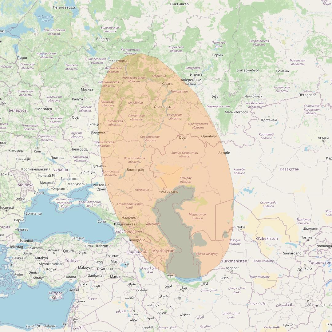 Inmarsat GX1 at 63° E downlink Ka-band S37DL Spot beam coverage map