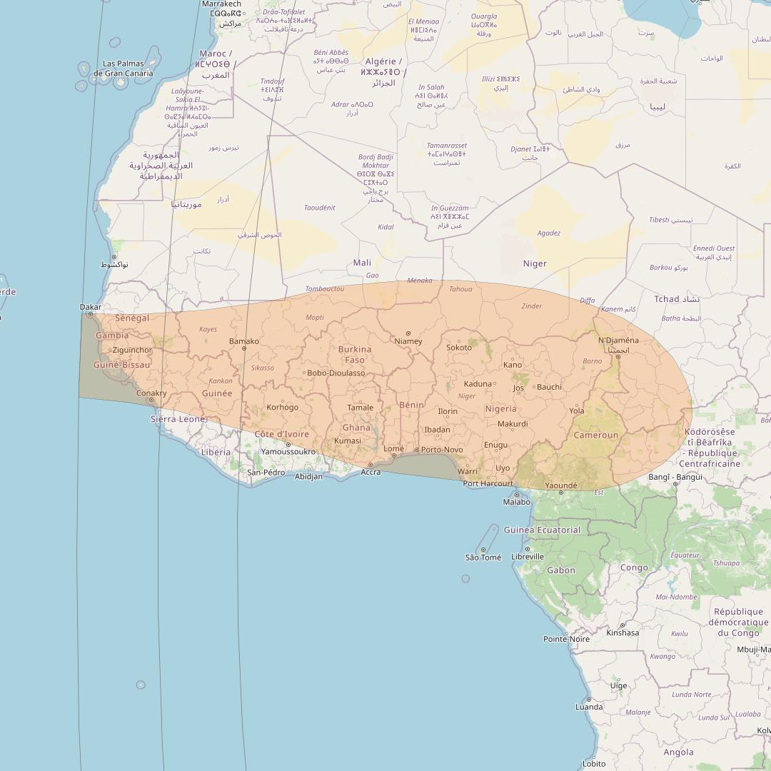 Inmarsat GX1 at 63° E downlink Ka-band S3DL Spot beam coverage map