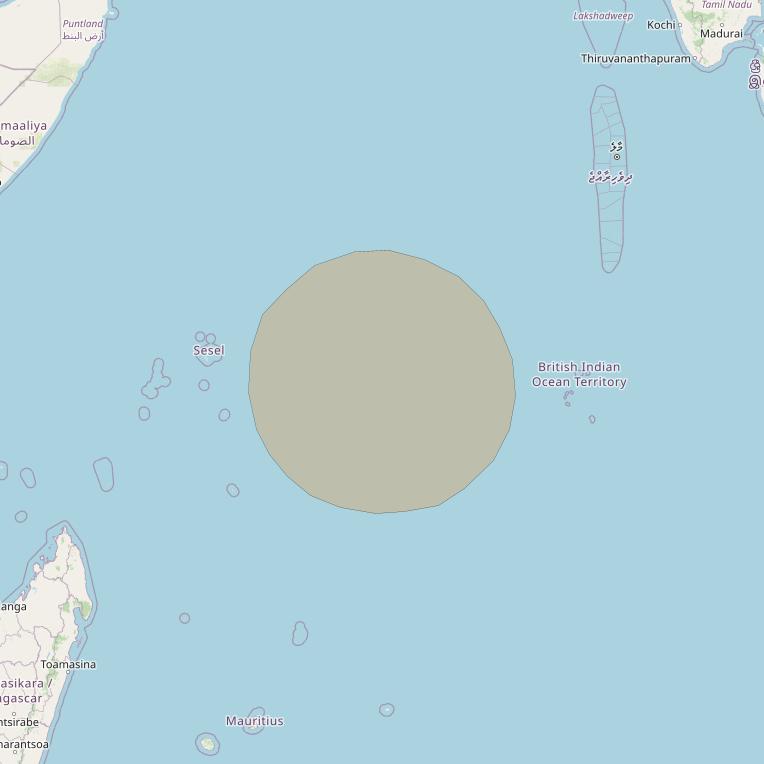 Inmarsat GX1 at 63° E downlink Ka-band S43DL Spot beam coverage map