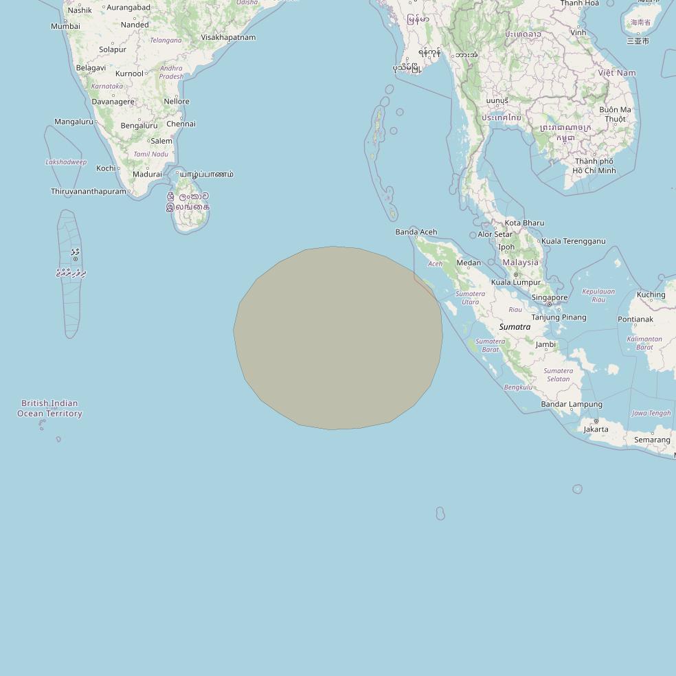 Inmarsat GX1 at 63° E downlink Ka-band S71DL Spot beam coverage map