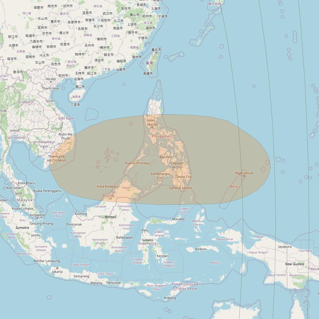 Inmarsat GX1 at 63° E downlink Ka-band S86DL Spot beam coverage map