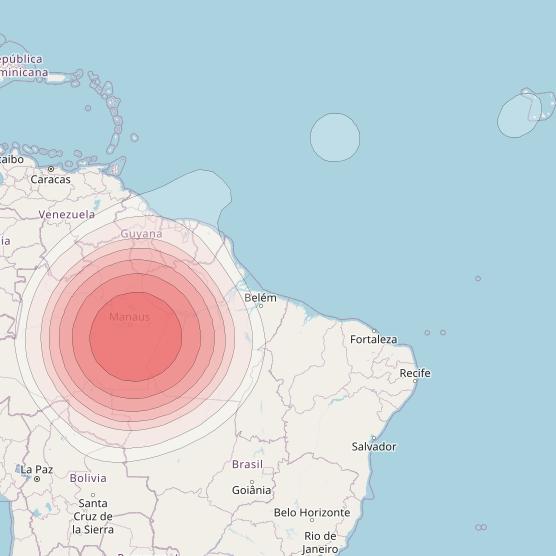 Telstar 19V at 63° W downlink Ku-band S5TX HTS Spot beam coverage map