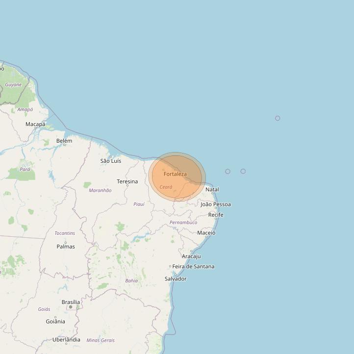 Eutelsat 65 West A at 65° W downlink Ka-band S04 User Spot beam coverage map