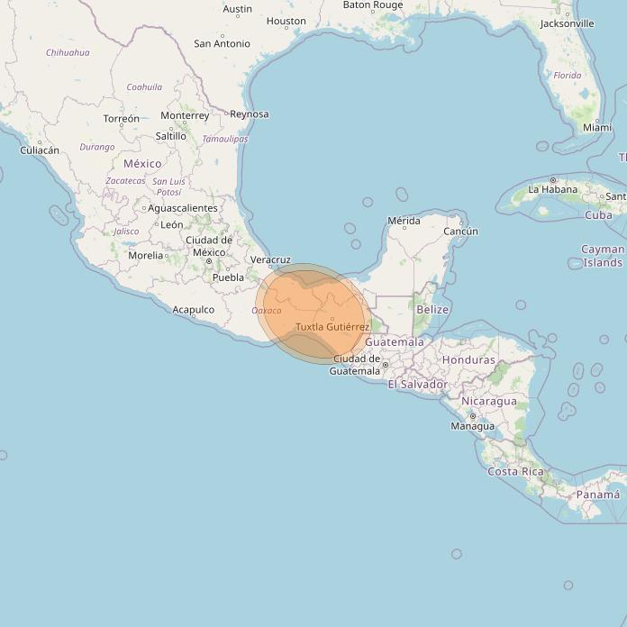 Eutelsat 65 West A at 65° W downlink Ka-band S20 User Spot beam coverage map