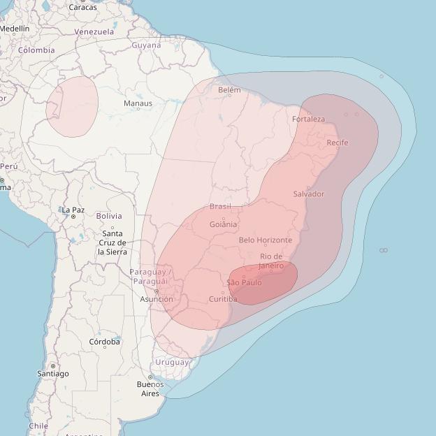 Star One C2 at 65° W downlink Ku-band Brazil beam coverage map