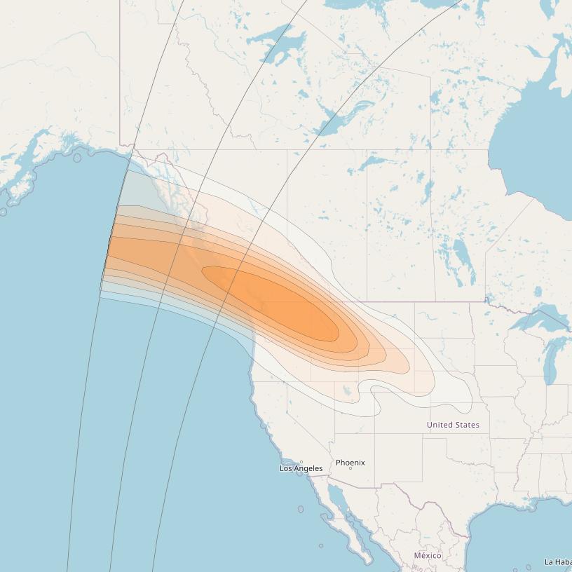 SES 17 at 67° W downlink Ka-band GW01 Gateway beam coverage map