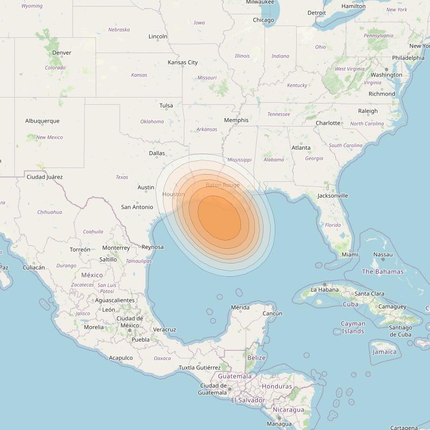 SES 17 at 67° W downlink Ka-band NC22 Spot beam coverage map