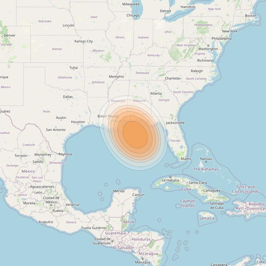 SES 17 at 67° W downlink Ka-band NC23 Spot beam coverage map