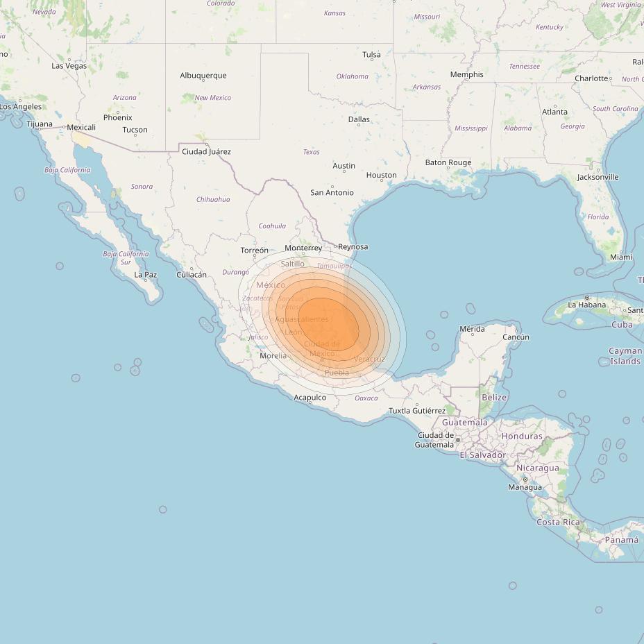 SES 17 at 67° W downlink Ka-band NC32 Spot beam coverage map