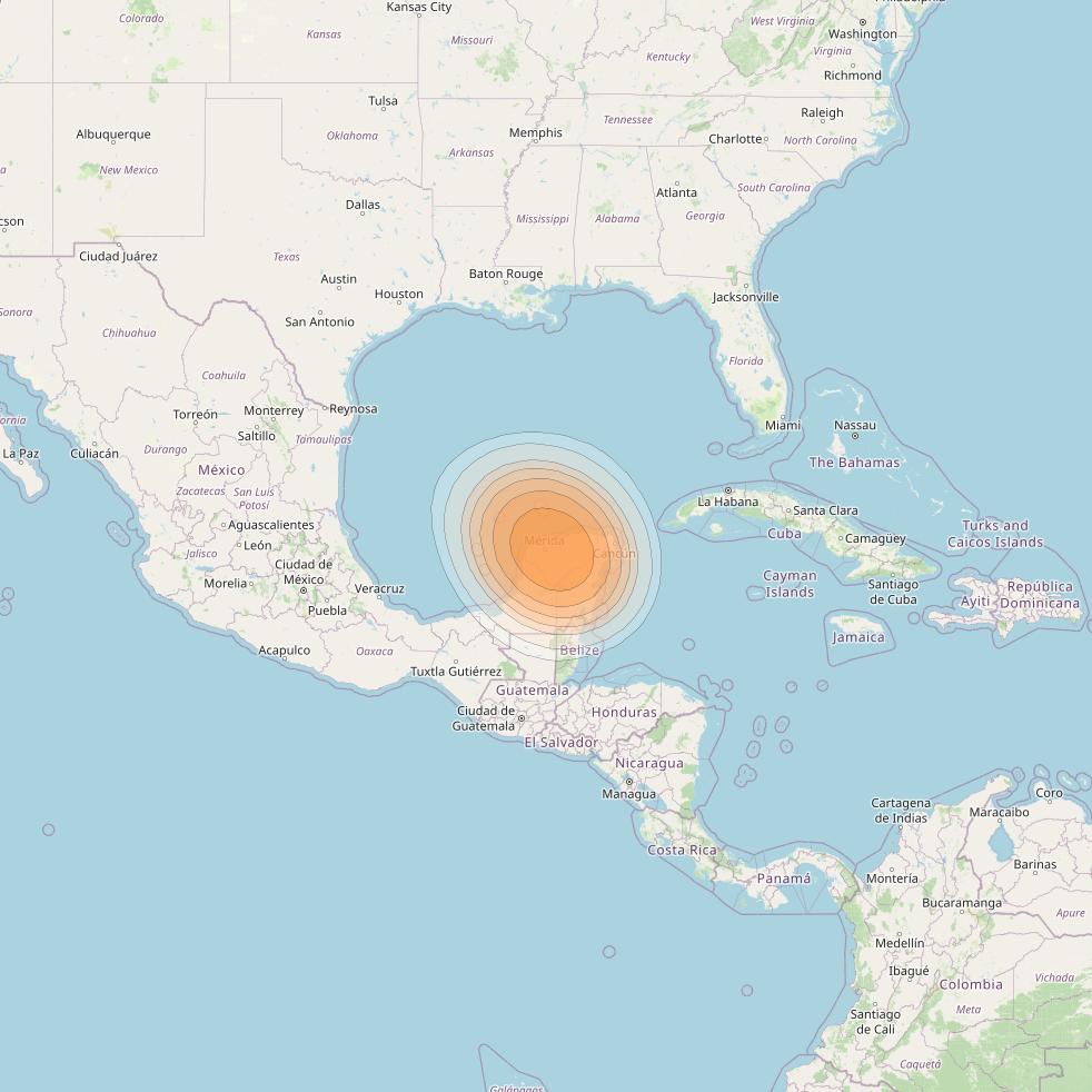 SES 17 at 67° W downlink Ka-band NC34 Spot beam coverage map