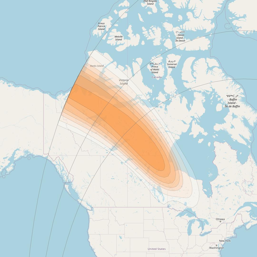 SES 17 at 67° W downlink Ka-band NS02 Spot beam coverage map