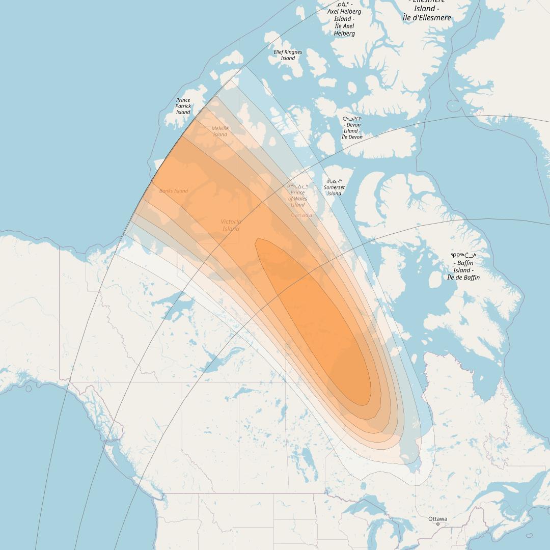 SES 17 at 67° W downlink Ka-band NS03 Spot beam coverage map