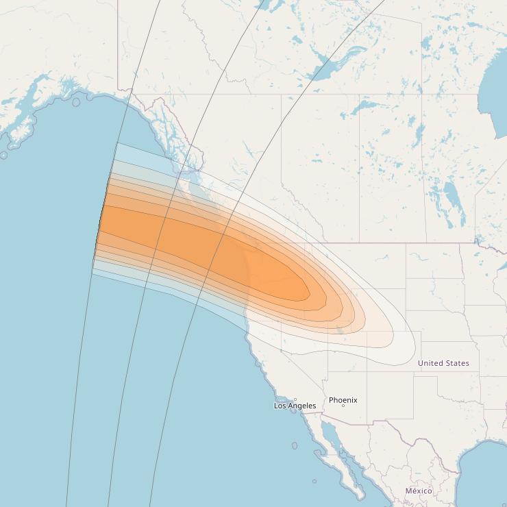 SES 17 at 67° W downlink Ka-band NS13 Spot beam coverage map