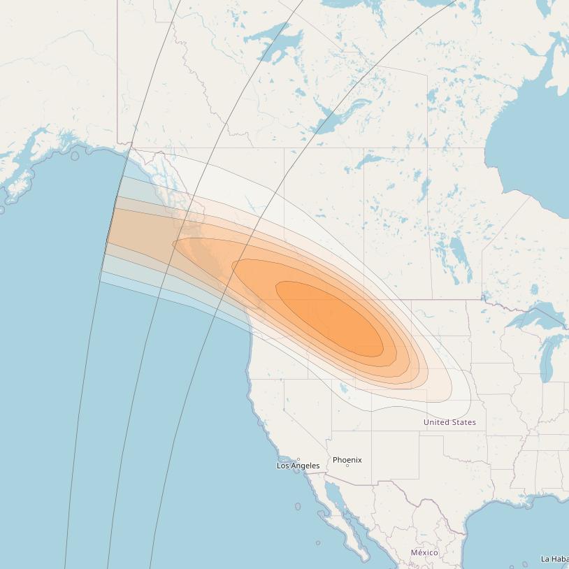 SES 17 at 67° W downlink Ka-band NS14 Spot beam coverage map