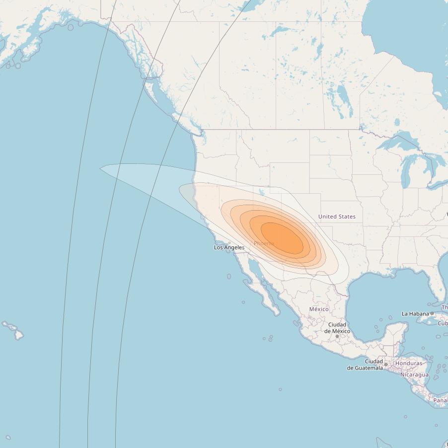 SES 17 at 67° W downlink Ka-band NS20 Spot beam coverage map