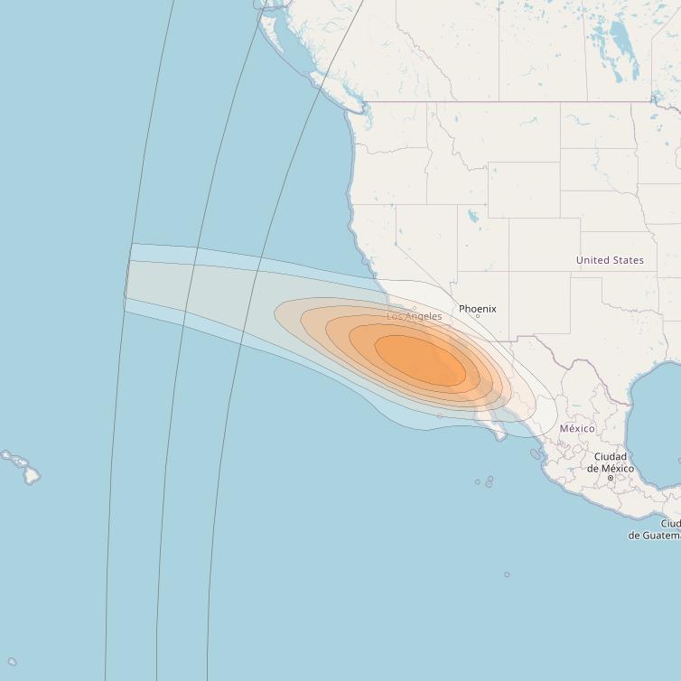 SES 17 at 67° W downlink Ka-band NS22 Spot beam coverage map